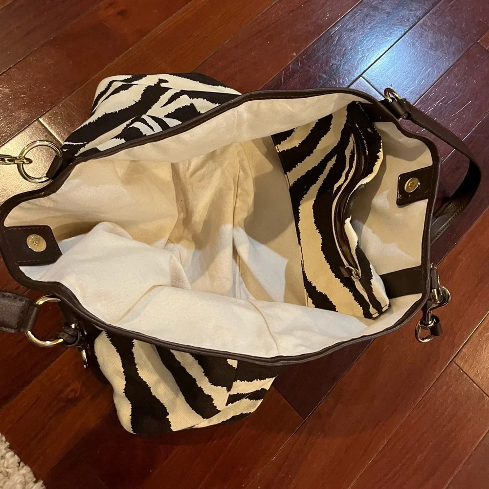 Michael Kors Zebra Print Tote - Brown and Cream - Picture 3 of 5
